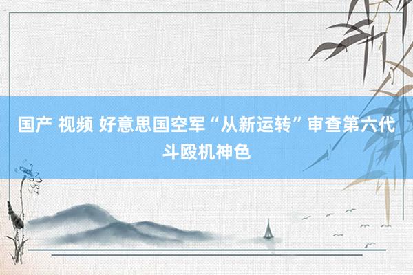 国产 视频 好意思国空军“从新运转”审查第六代斗殴机神色