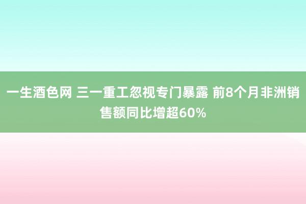 一生酒色网 三一重工忽视专门暴露 前8个月非洲销售额同比增超60%