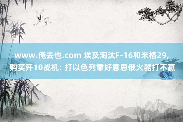 www.俺去也.com 埃及淘汰F-16和米格29， 购买歼10战机: 打以色列靠好意思俄火器打不赢