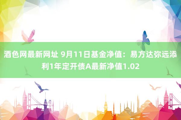 酒色网最新网址 9月11日基金净值：易方达弥远添利1年定开债A最新净值1.02