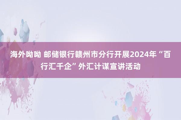 海外呦呦 邮储银行赣州市分行开展2024年“百行汇千企”外汇计谋宣讲活动