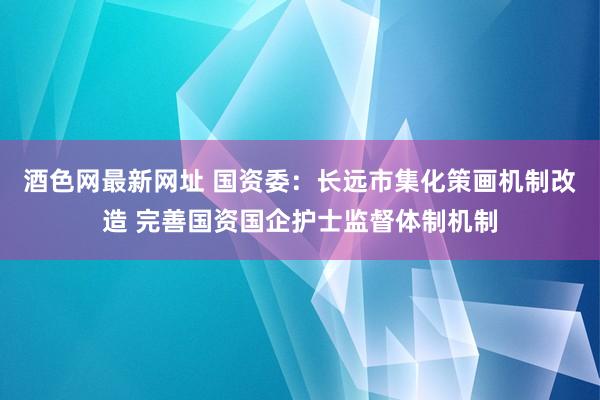 酒色网最新网址 国资委：长远市集化策画机制改造 完善国资国企护士监督体制机制