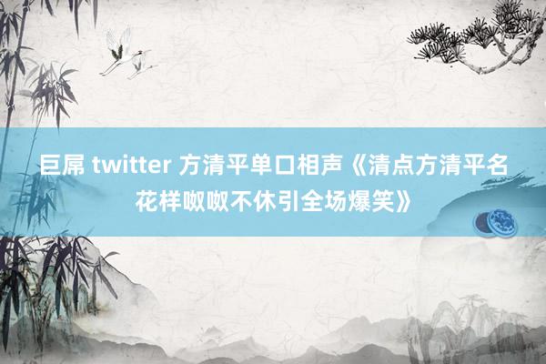 巨屌 twitter 方清平单口相声《清点方清平名花样呶呶不休引全场爆笑》