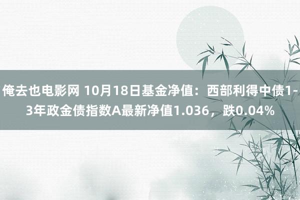 俺去也电影网 10月18日基金净值：西部利得中债1-3年政金债指数A最新净值1.036，跌0.04%