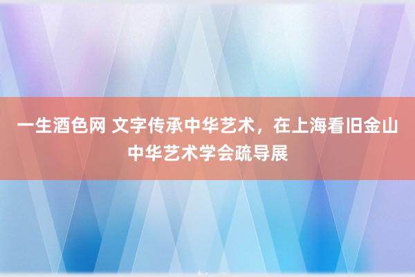 一生酒色网 文字传承中华艺术，在上海看旧金山中华艺术学会疏导展