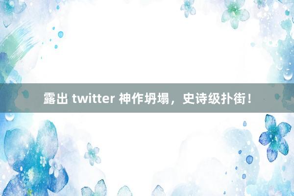 露出 twitter 神作坍塌，史诗级扑街！