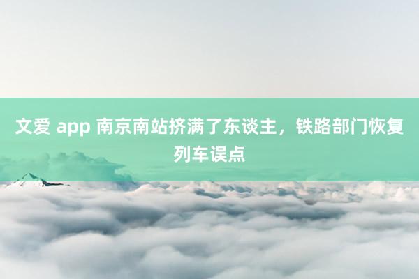 文爱 app 南京南站挤满了东谈主，铁路部门恢复列车误点