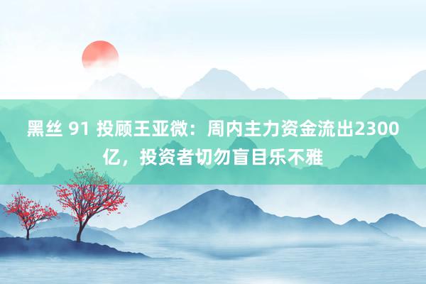 黑丝 91 投顾王亚微：周内主力资金流出2300亿，投资者切勿盲目乐不雅