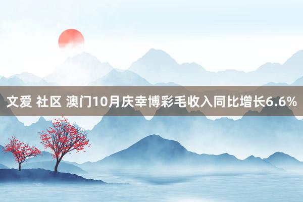 文爱 社区 澳门10月庆幸博彩毛收入同比增长6.6%