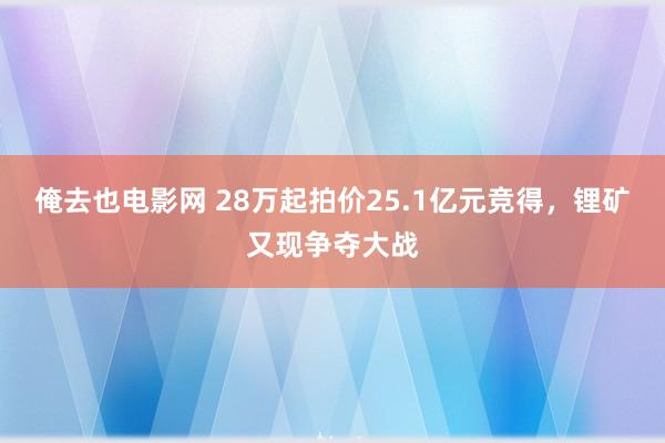 俺去也电影网 28万起拍价25.1亿元竞得，锂矿又现争夺大战