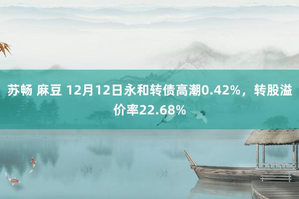 苏畅 麻豆 12月12日永和转债高潮0.42%，转股溢价率22.68%