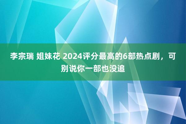 李宗瑞 姐妹花 2024评分最高的6部热点剧，可别说你一部也没追