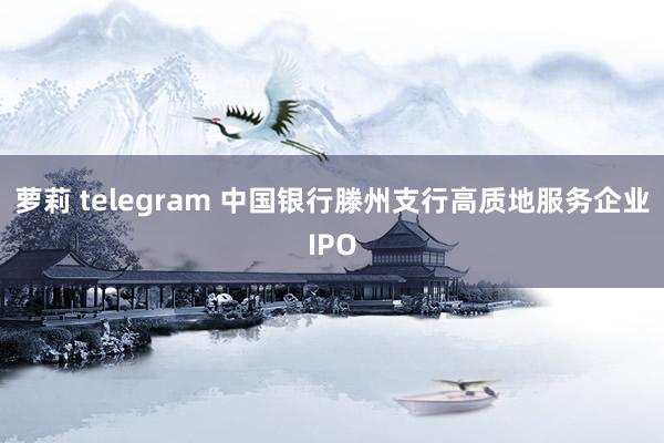 萝莉 telegram 中国银行滕州支行高质地服务企业IPO