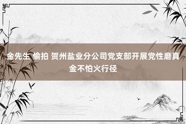 金先生 偷拍 贺州盐业分公司党支部开展党性磨真金不怕火行径