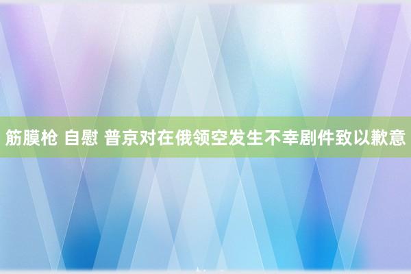 筋膜枪 自慰 普京对在俄领空发生不幸剧件致以歉意