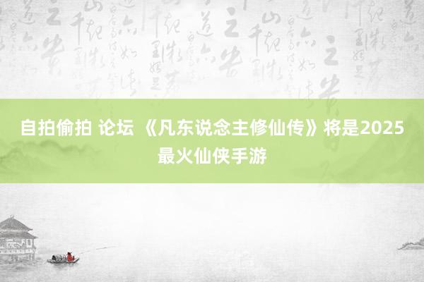 自拍偷拍 论坛 《凡东说念主修仙传》将是2025最火仙侠手游